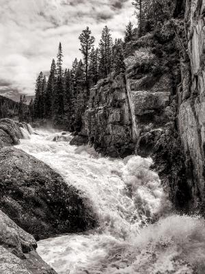 Poudre Falls Black and White